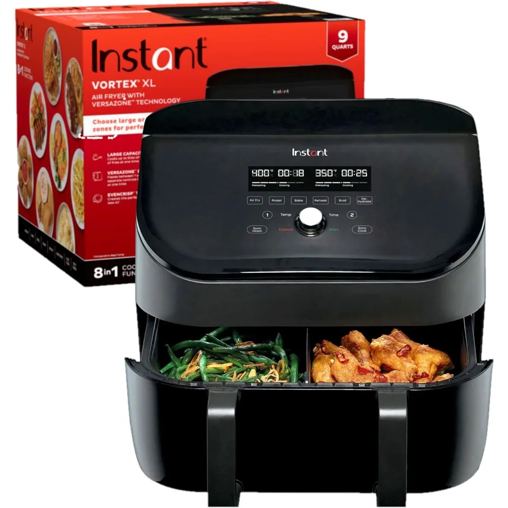 ฟังก์ชั่นหม้อทอด Air fryer, 9QT, 8-in-1พร้อมเทคโนโลยี evencrisp, crisps, broils, bakes, roasts, dehydrates, reheats, หม้อทอด Air fryer S