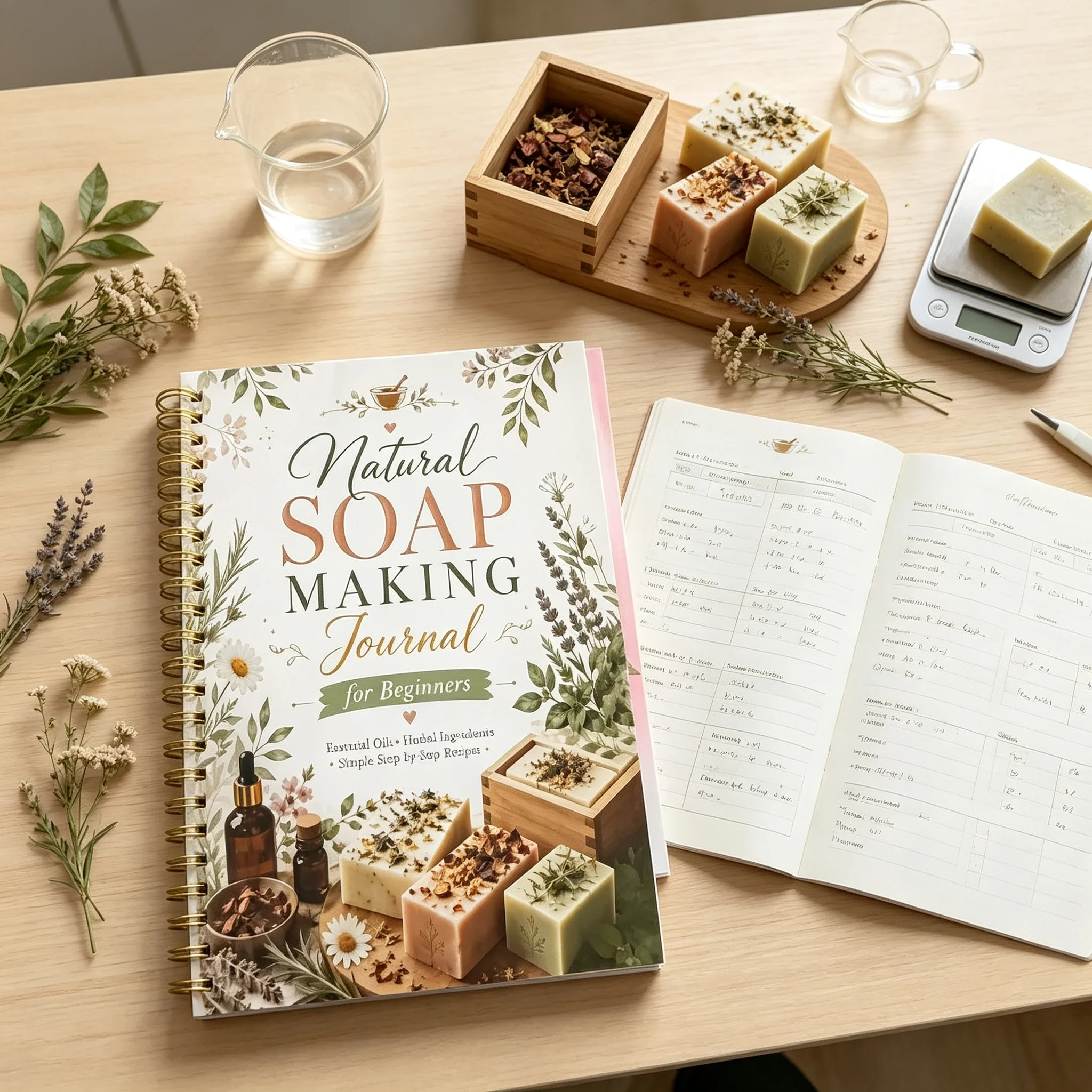 Soap Making For Beginners Book - دفتر أعمال يدوية للنساء - كتاب