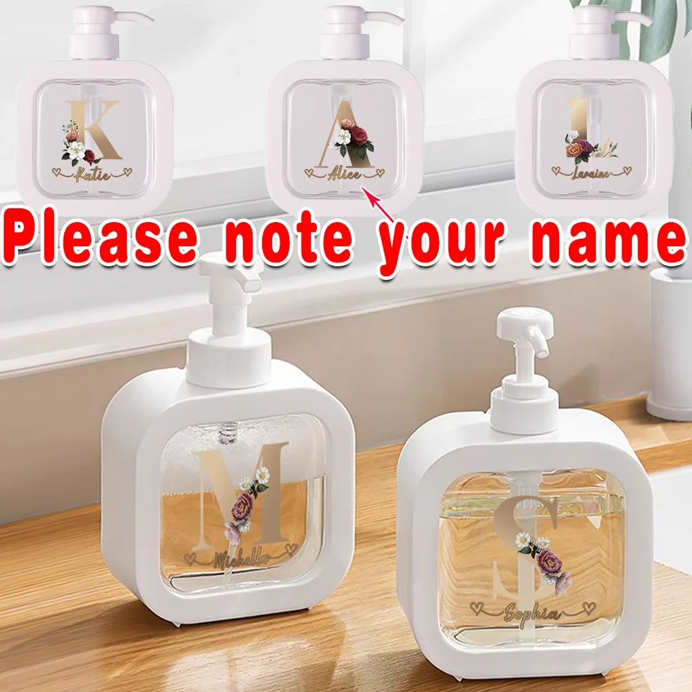 

Custom Name 500ml Refillable Lotion Bottle Pressurized Soap Dispenser Detachable Hand Sanitizer Personalized Makeup Container