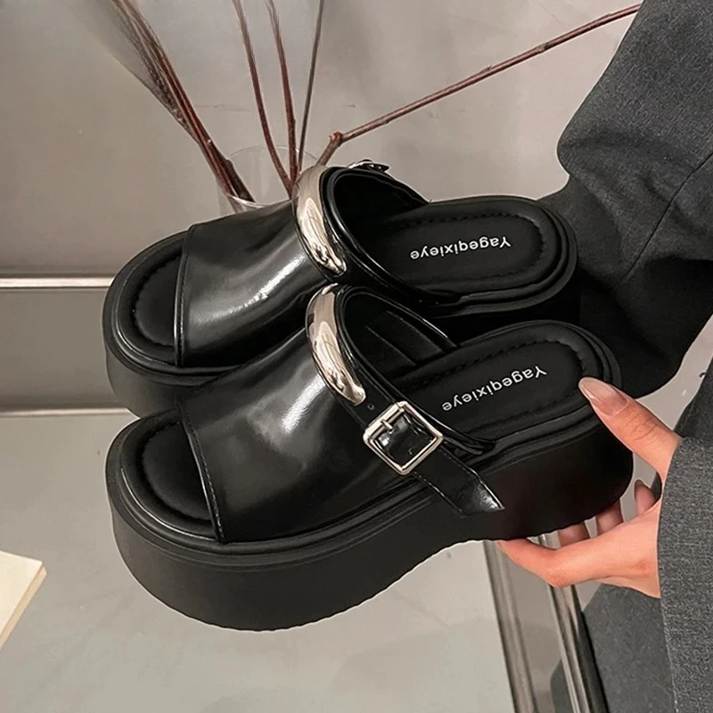 

Женские тапочки на плоской подошве, летняя обувь, повседневные сандалии с открытым носком, новинка 2024, модная обувь с открытой пяткой, женская трендовая обувь Zapatos De Mujer