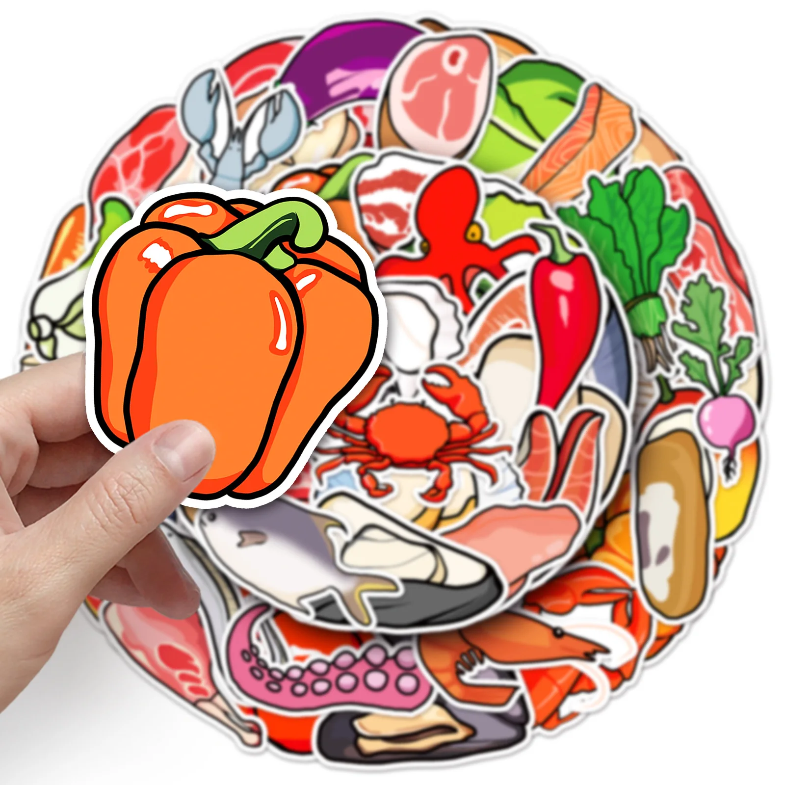 10/30/50PCS Popular Cartoon Food Sticker Pack Skateboard Guitar Decoration DIY  Laptop  Waterproof Bike Graffiti Decal Wholesale