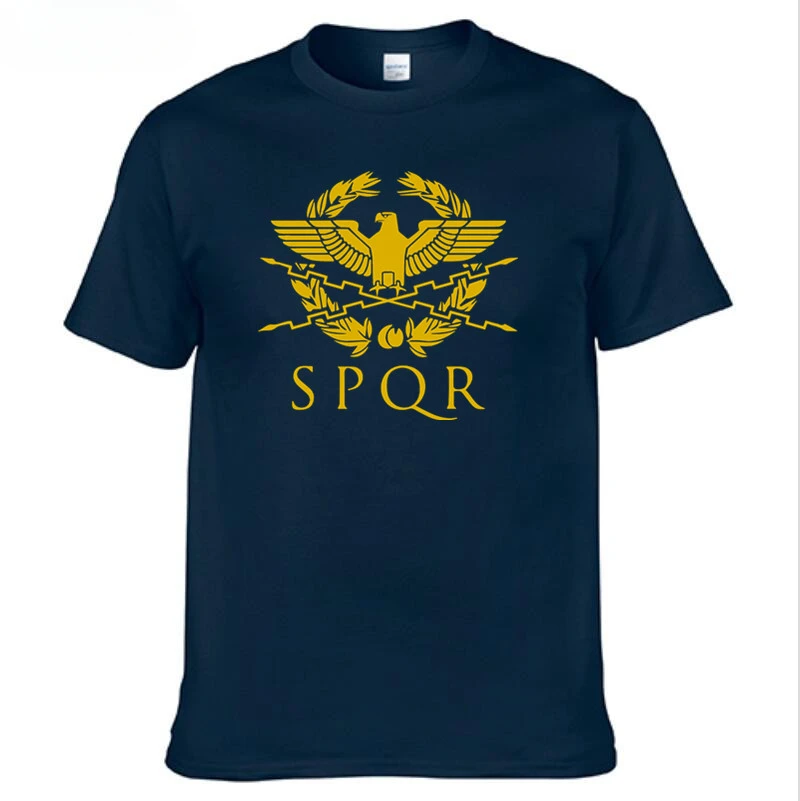 SPQR Roman Gladiator Imperial Golden Eagle T-Shirt Mens Casual Short O-Neck T Shirt Harajuku Tops Tees Shirt Informal tops manga