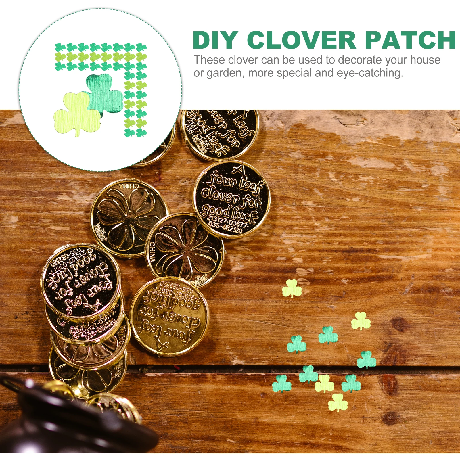 

3pcs Diy Ornament St. Patrick'S Day Decor Shamrock Glitter Party Prop Irish Festival Accessories Crafts Clothing