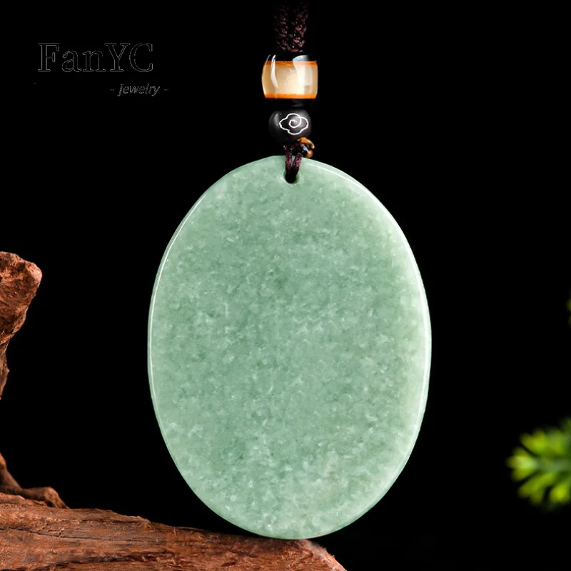 Myanmar Jadeite Taoist Ancestor Taishang Laojun Pendant Hand-carved Exquisite Bean Seed Jade Necklace Men and Women Holiday Gift