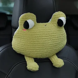 Car Pillow Cartoon Plush Car Headrest Pillow Frog Lumbar Waist Support Bee Neck Cushion Flower Back Cushion Seat Accessories
