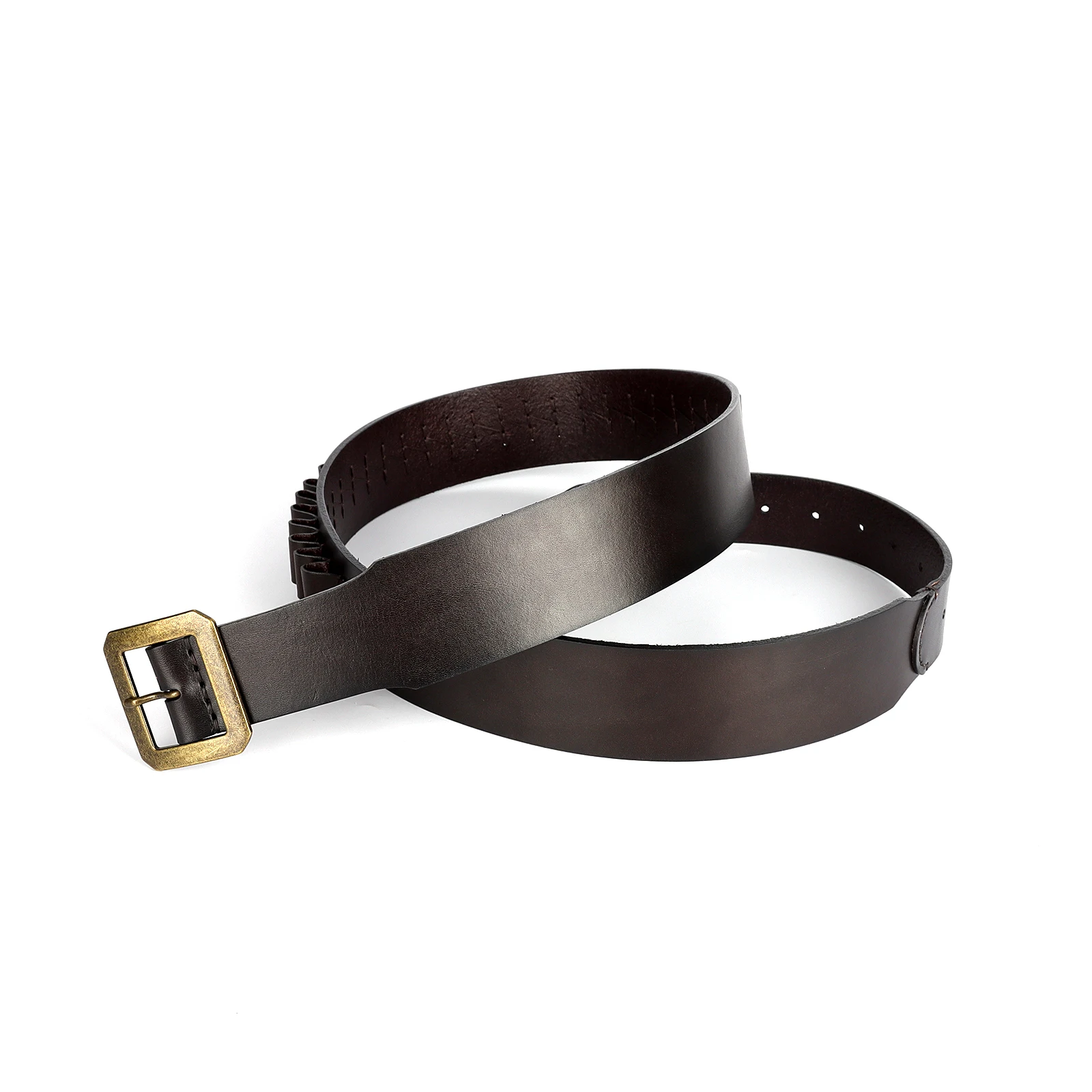Tourbon Hunting Accessories Cartridges Belt Fits for .44/45mag Ammo 25 Rounds Leather Shell Bandolier XL Size 39-45\