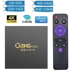 Q96 MAX TV Box Android 15 Allwinner H313 Set Top Box Media Player H.265 8GB 128GB WiFi 4G 5G HD 4K Home Theater IPTV TV Box