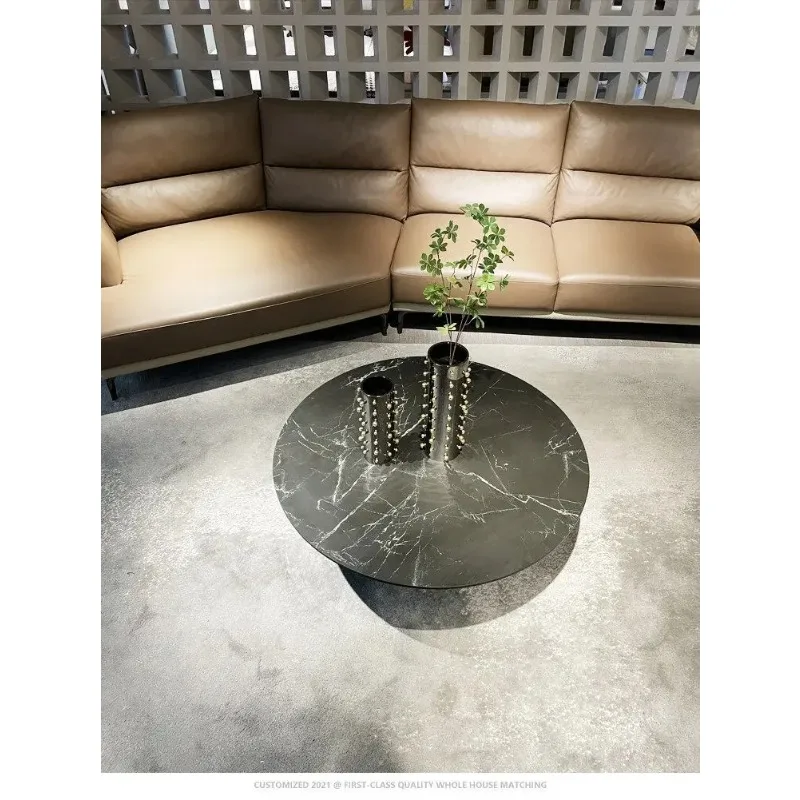 XX Minimalist Marble Coffee Table Set Mirror Finish Living Room Small Apartment Luxury