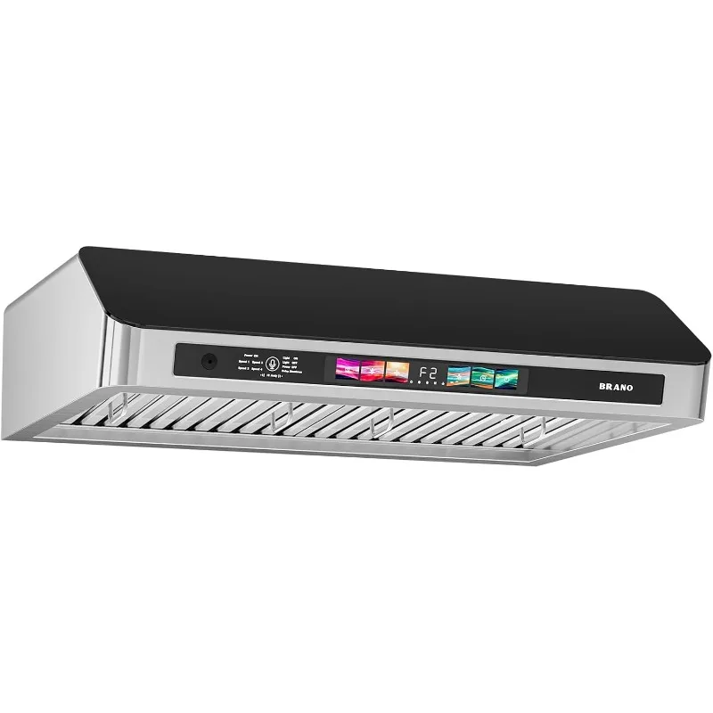 Cabinet Range Hood 36 Inch with Voice/Gesture/Touch Control, 900 CFM Kitchen Hood Vent with 4-Speed Exhaust Fan, Memory Mode