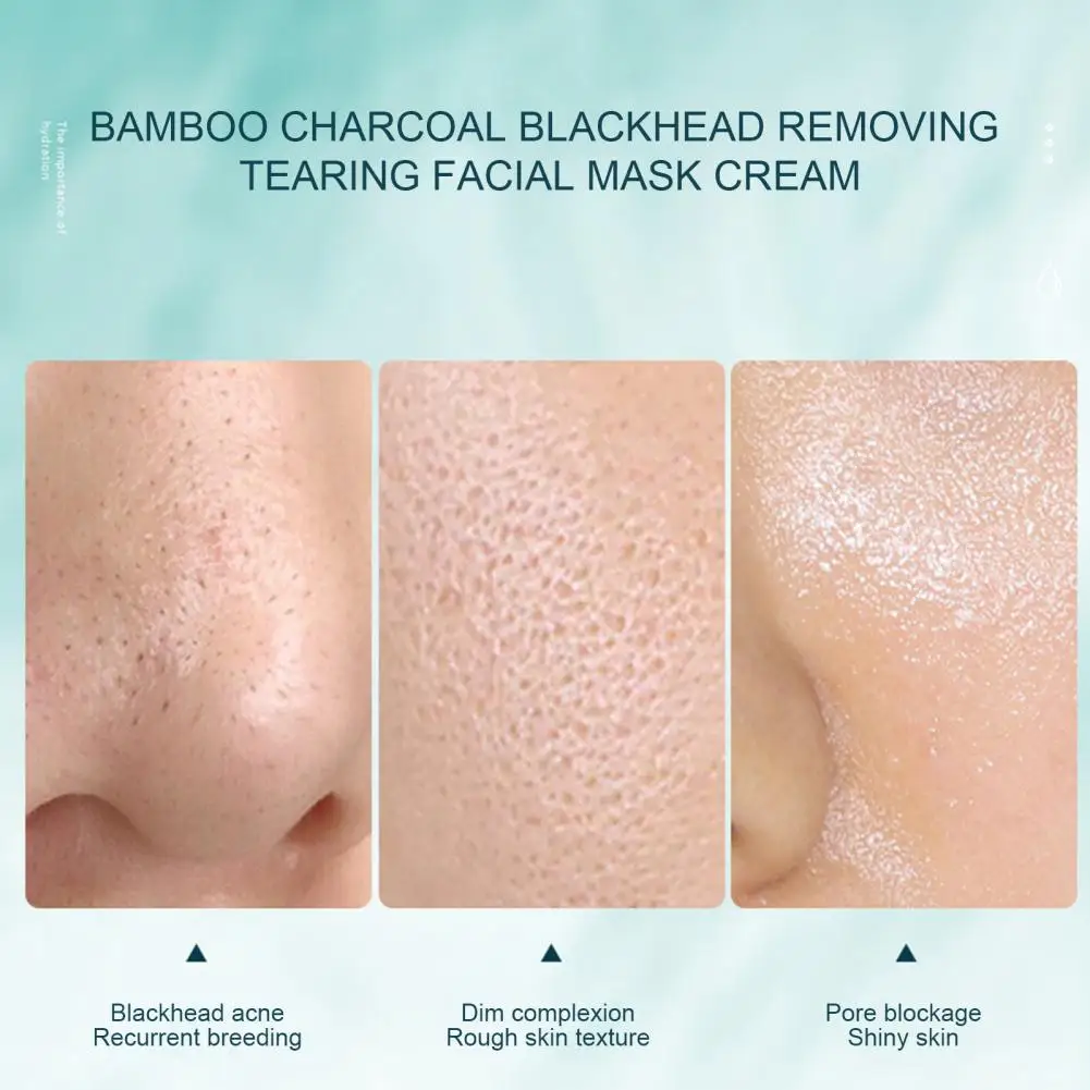 120G Tear Off Masque Bamboo Charcoal Blackhead Remover Cream Purify Smooth Skin Tear Off Masque Skin Care Oil Control Cream