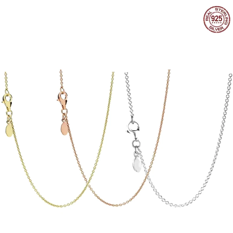 

Лидер продаж, стерлинговое серебро 925 пробы, простая и универсальная цепочка, подходящая для оригинальных очаровательных бусин, женские праздничные украшения своими руками