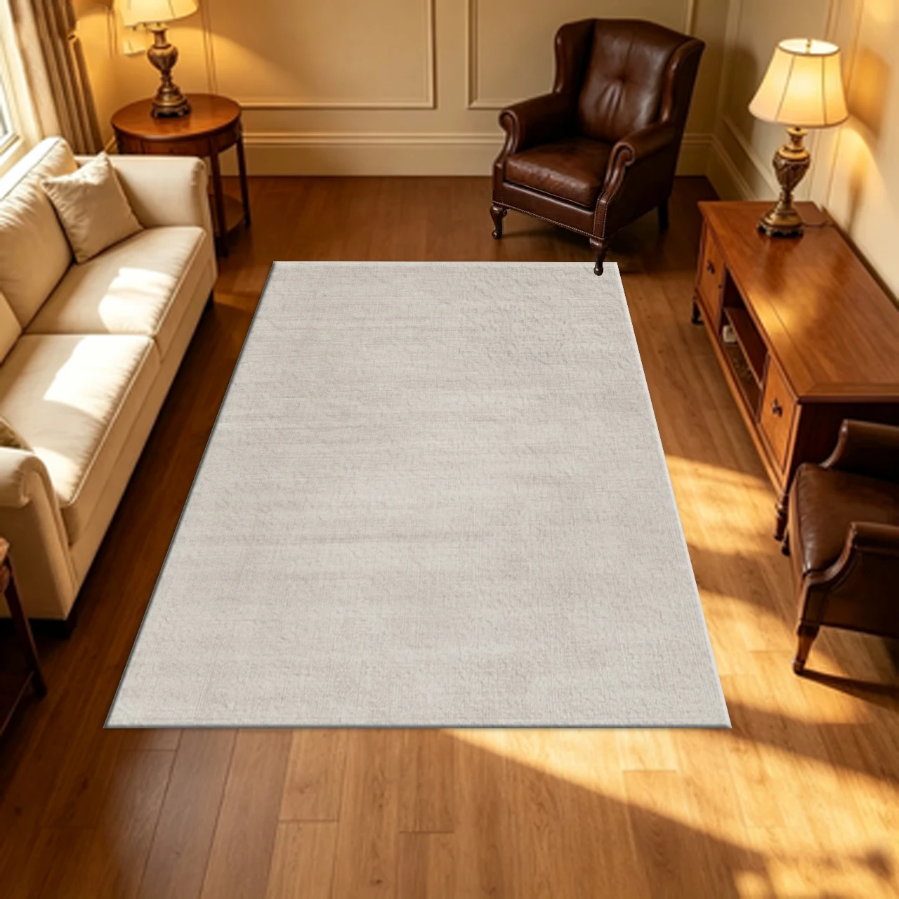 Subtle Washed Texture Carpet Flooring Solid Tone Faded Effect Area Rug Soft Decor Floor Mat for Modern Household Space