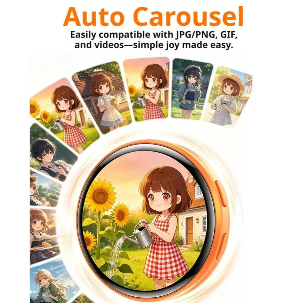 1.5 Inch Anime E-Badge 7 Color LED Touch Screen Digital Display Badge Changing Images Anime E-Badge Display Pin Game Peripherals
