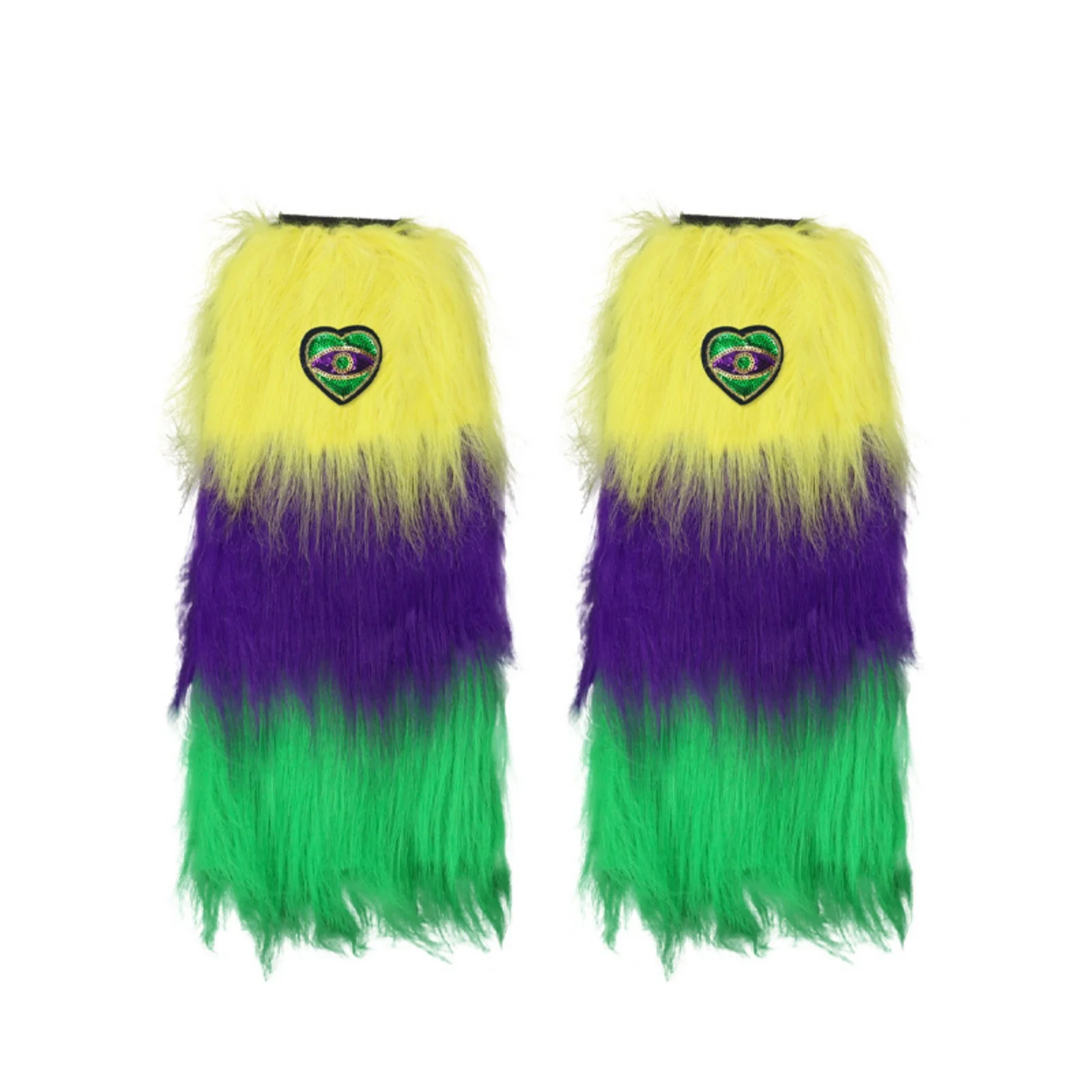 Calentadores de piernas de felpa de tres colores para mujer, trajes de actuación de vestir de noche, calentadores de piernas de otoño, moda de baile de carnaval