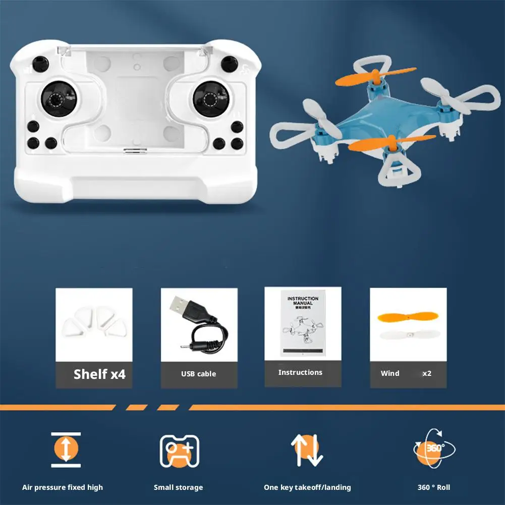 Mini Drone Speelgoed Afstandsbediening 360 Graden Roll One-Touch Opstijgen Landing Kinderspeelgoed Micro Vliegtuigen Vaste Hoogte Quadcopter