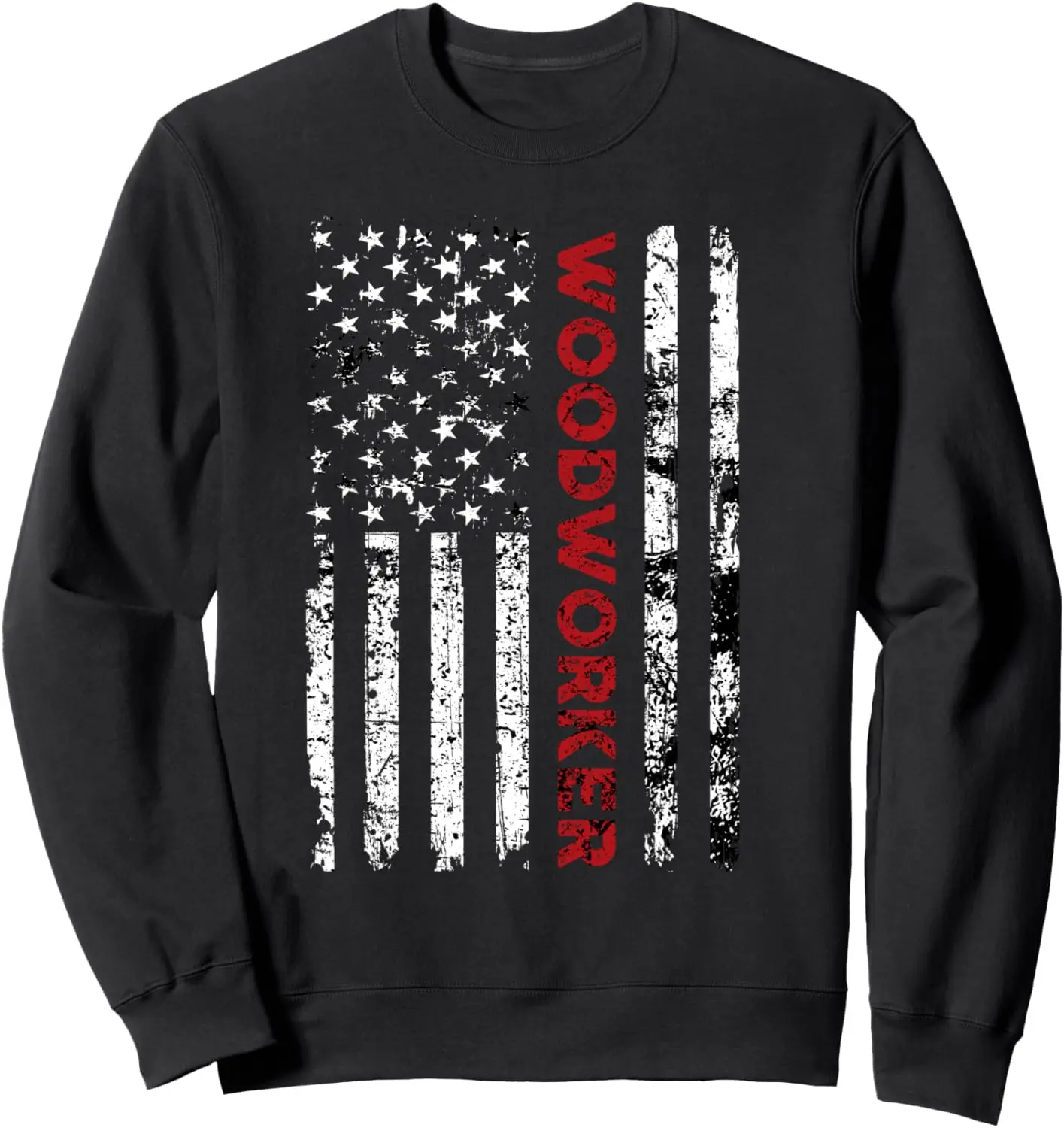 Vintage Woodworker USA Flag Gift | Carpenter American Flag Sweatshirt