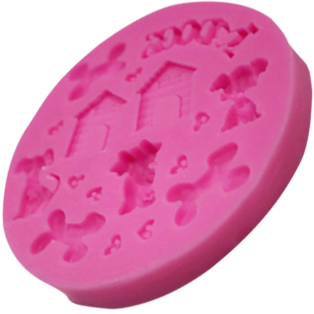 

Silicone Puppy Bone Kennel Mold Fondant Cake Baking Tool Nonstick Eco Friendly DIY Craft Mold Creative Fondant Molds