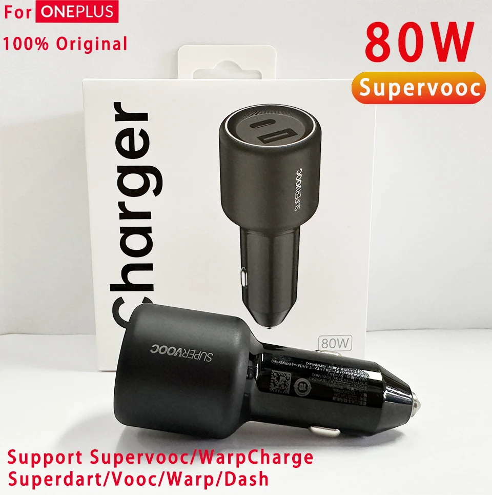 Oneplus Usb Car Charger Supervooc 100w 80w Super Fast Charging Adapter Warp Dash Charge One Plus 11 5G 10 Pro 9RT 10T Nord 2T 2