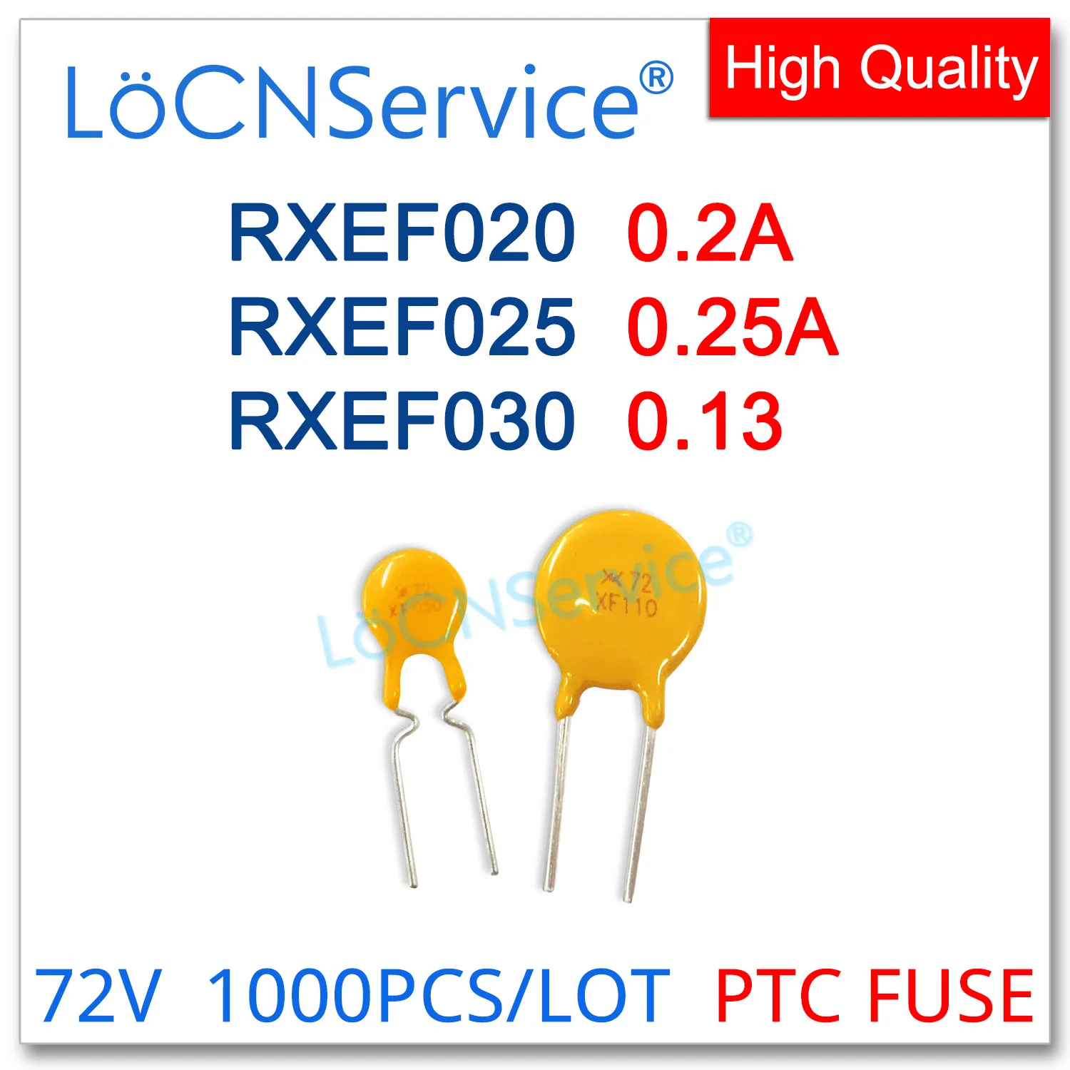 LoCNService 1000PCS RXEF020 RXEF025 RXEF030 72V 0.2A 0.25A 0.3A XF020 XF025 XF030 Resettable Fuse PTC DIP Chinese High Quality