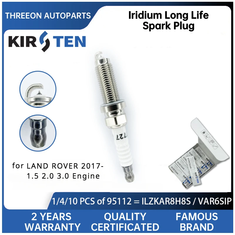 KIRSTEN Iridium Spark Plug for Land Rover DEFENDER DISCOVERY 4 5 sport RANGE ROVER EVOQUE RANGE ROVER 4 SPORT II VELAR 2017