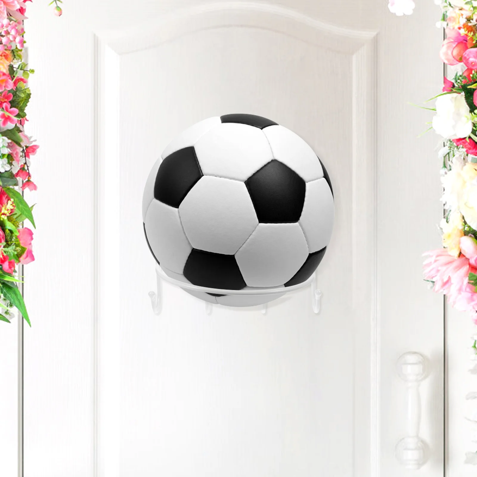 농구 스토리지 랙 3 후크 금속 선반 튼튼한 디스플레이 스탠드 농구 축구 홀더 벽 마운트 스포츠