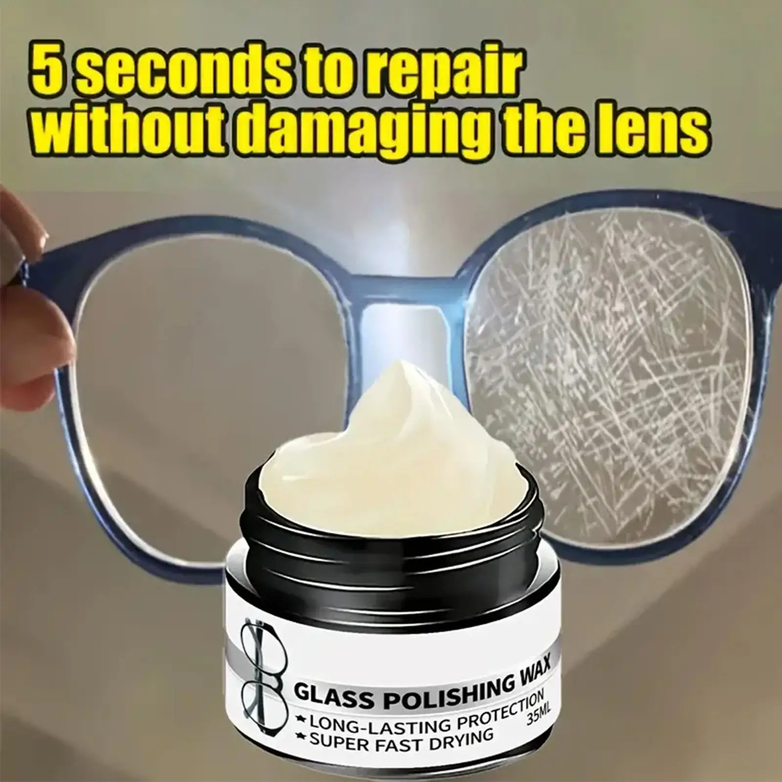 Eye Glass Scratch Remover Repair Cleaning Paste Eyeglass Lens Scratch Remover Kit for Windshield Camera Screen Watch Phone view 3
