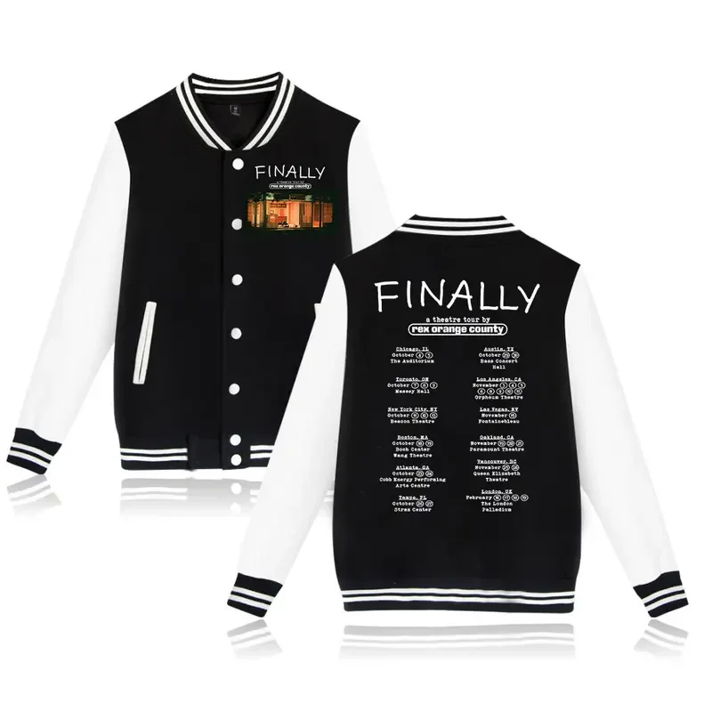 Rex Orange County FINALLY: A Theatre Tour Jacket Women Men Vintage Fashion Long-sleeved Jacket Trend Casual Baseball Uniform