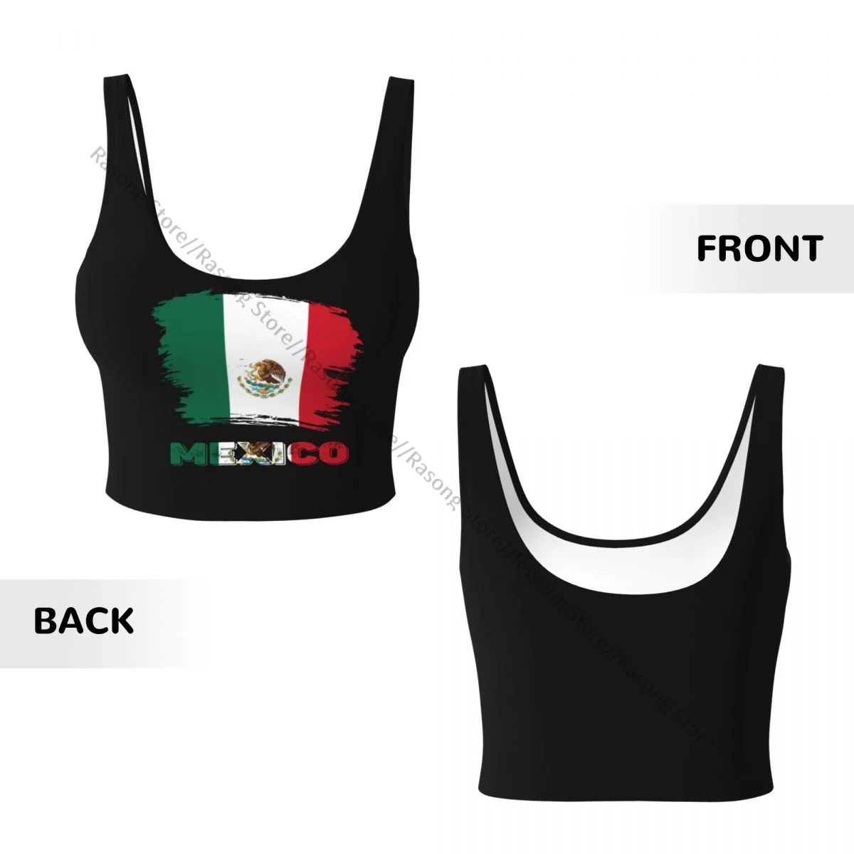 Women Sexy Sports Vest Vintage Mexico Michoacan Mexican Flag Female Streetwear Sport Lingerie Tee Crop Top