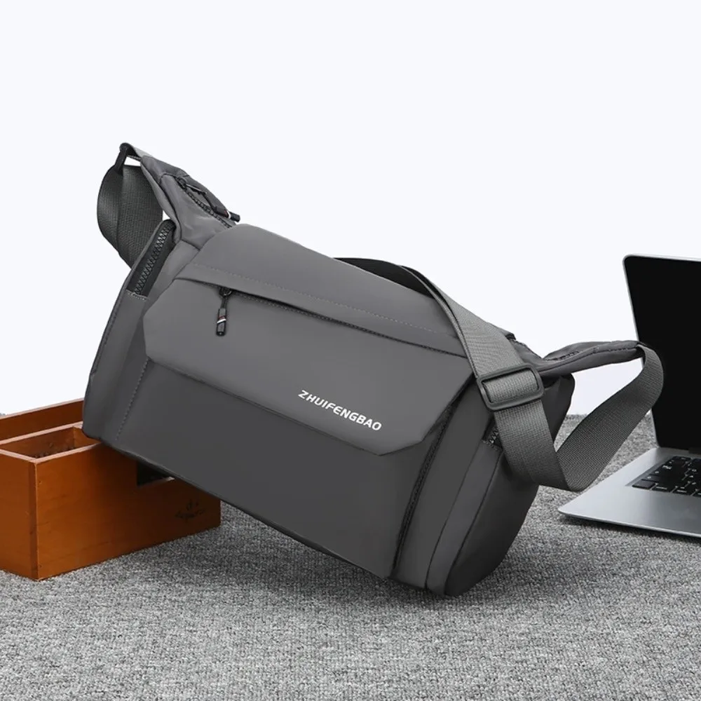 

Waterproof Men Crossbody Bag Large Capacity Phone Pouch Student Shoulder Bag Oxford Cloth Black Grey Messenger Bag