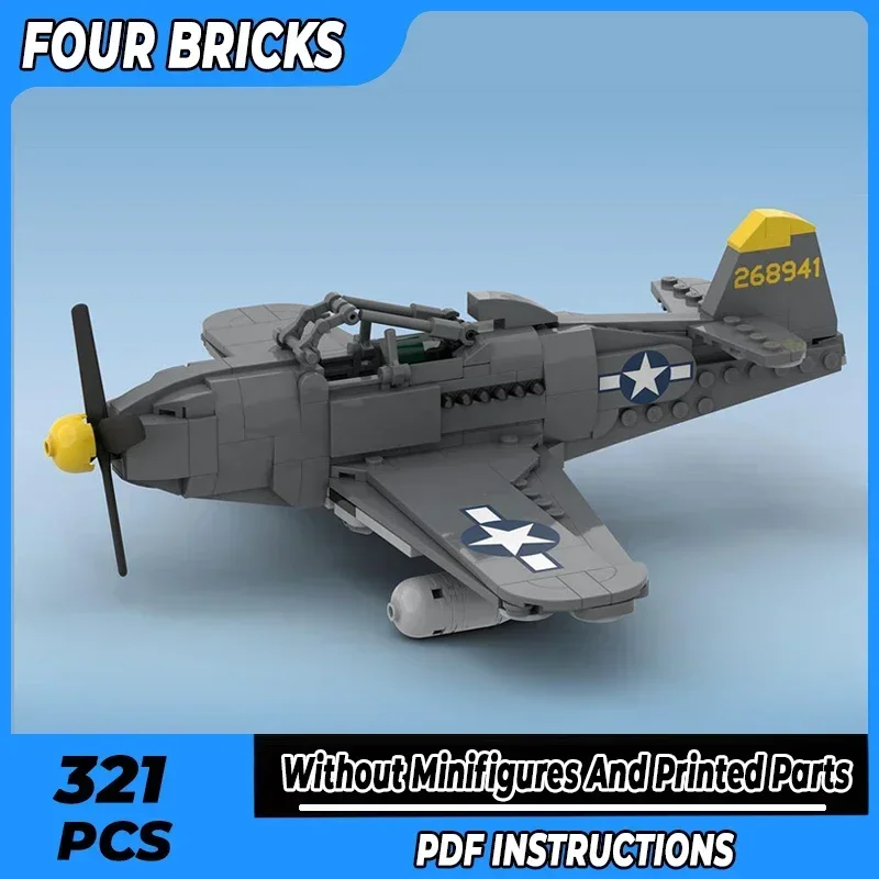 

Moc Building Bricks Military Weapon Model P-63 King Cobra Bomber Technology Modular Blocks Gift Christmas Toys DIY Sets Assembly
