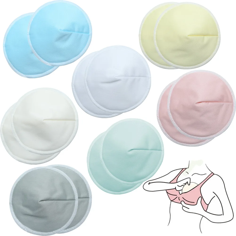 2pcs Organic Bamboo Viscose Nursing Breast Pads Washable Breastfeeding Reusable Breast Breastfeeding Nursing Pads