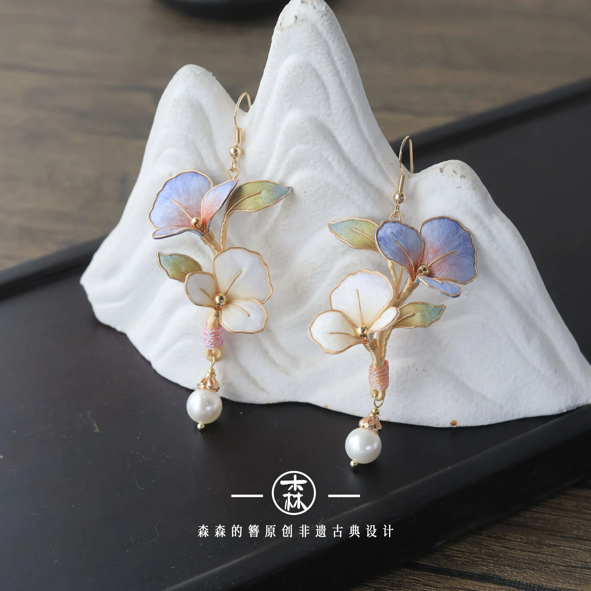 Original Intangible Cultural Heritage Velvet‑Flower Earrings, Stud / Hook / Clip‑on Styles, Premium Ear Jewelry, Gift Option