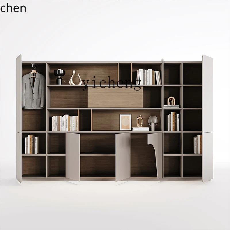 HXL Office File Background Cabinet Modern Boss Bookcase Open Display Data Storage Office Cabinet