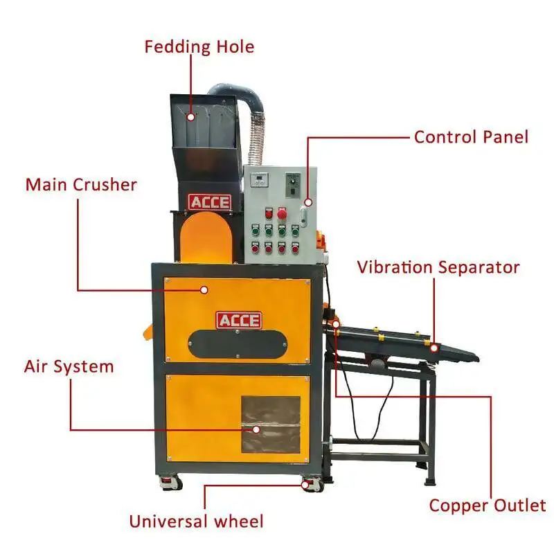 

Hotselling Recycling Electric Mini Granulator Waste Scrap Wire Separator Hine Copper Granules Pellet