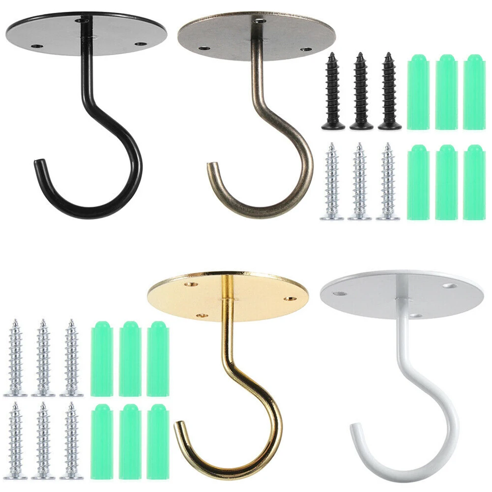 ยี่ห้อใหม่ 7 ชิ้น/เซ็ต Garden Home ตะขอแขวนแขวน Wall Mount ตะกร้าตะขอยึดเพดาน Hooks สวนแขวน
