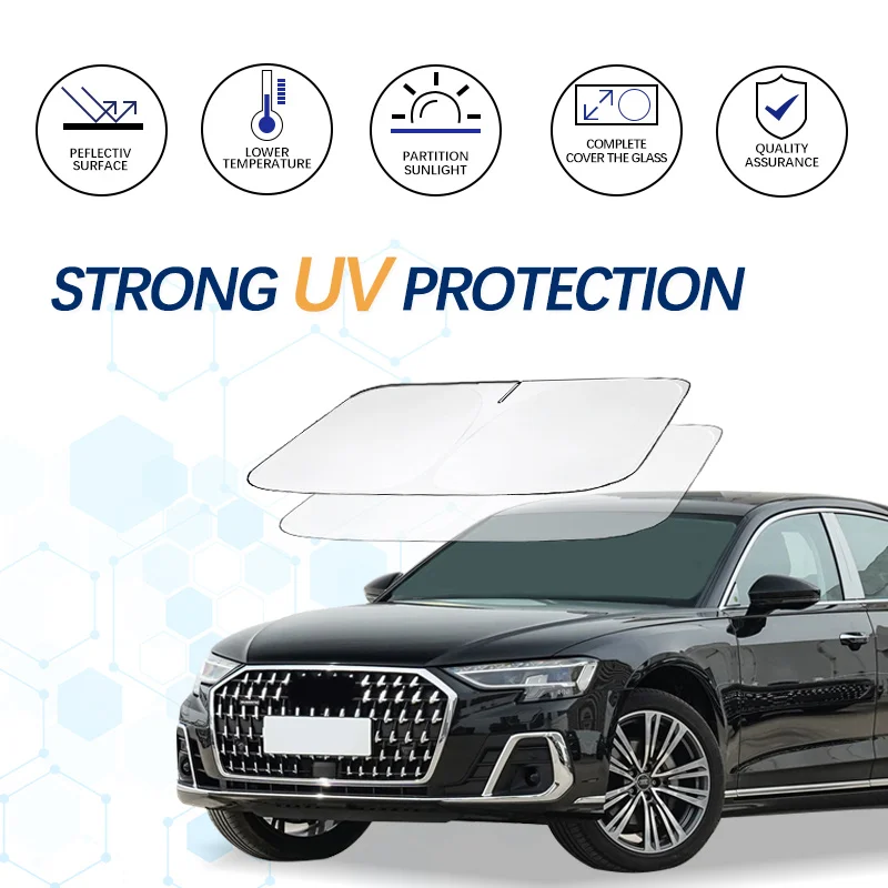 Car Windshield Sun Shade For Audi A8L Series Sunshade Summer Visor Protector Foldable Blocks UV Rays Protection Accessories