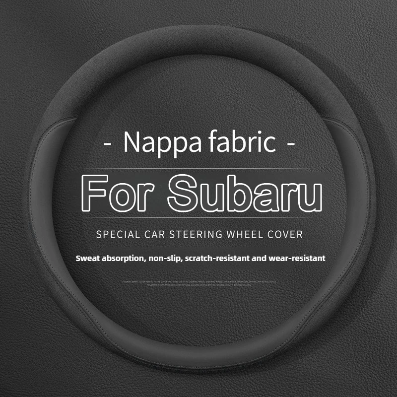 

38cm Suede Leather Car Steering Wheel Cover Wear-Resistant Steering Covers For Subaru XV Legacy Outback Forester Impreza EV