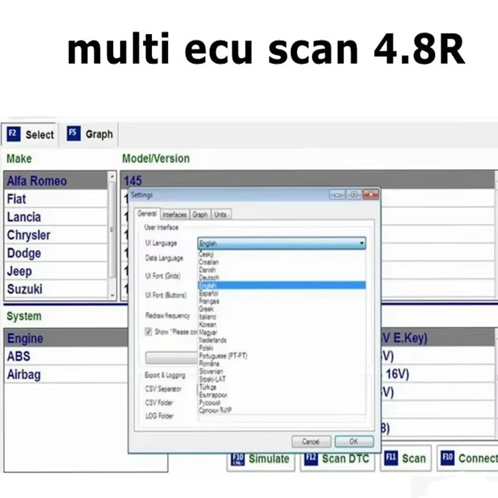 

2024 multiecuscan fiat original software Multiecuscan For NYO4.0Fiat/Chrysler/Dodge/Jeep/Suzuki Scanner Software V4.8 Work