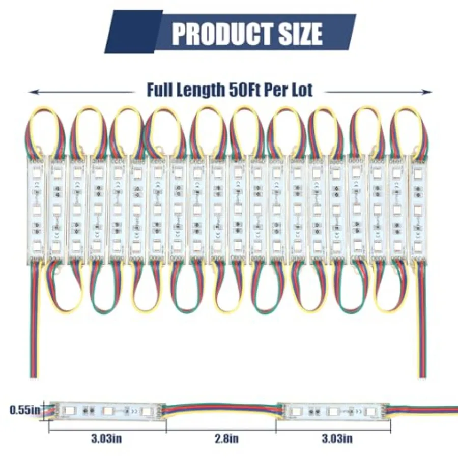 Pack Storefront LED Lights for Business with Remote Control 00 RGB Modules LED Strip Lights for Advertising Food Truck Window S
