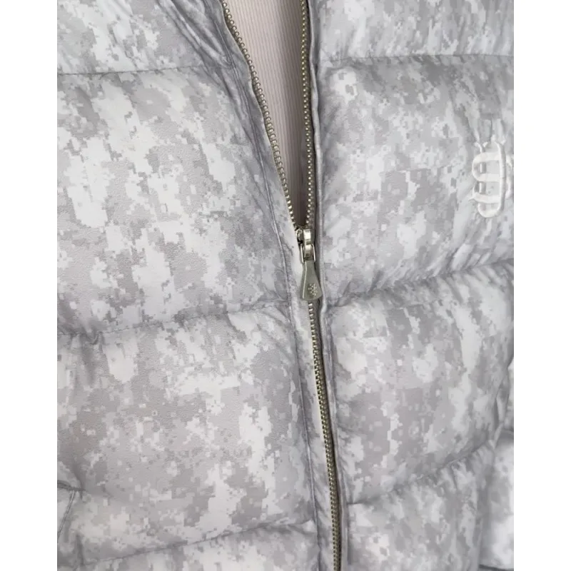 

Новинка 2025, осенне-зимняя уличная модная однотонная хлопковая куртка с тепловым дизайном и вышитым узором на молнии с капюшоном и двойной шляпой