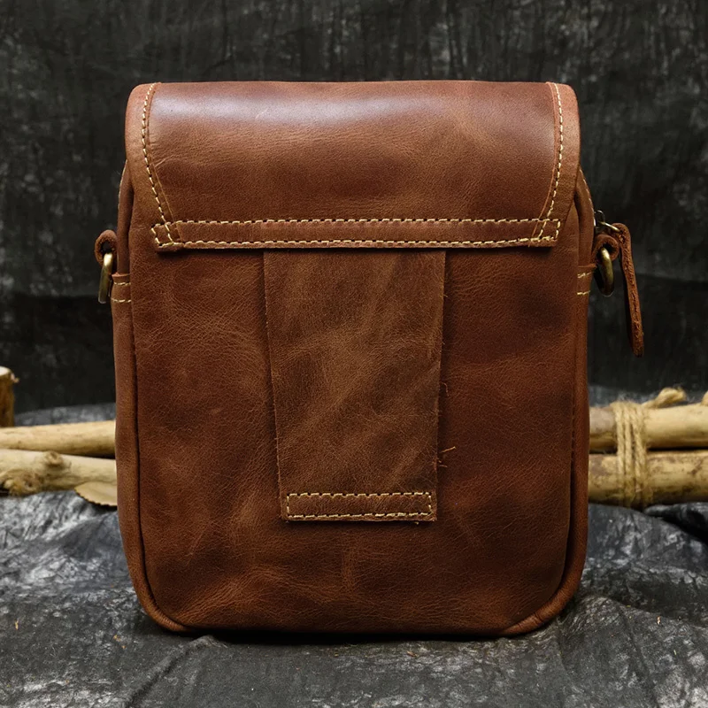 Genuine Leather Shoulder Waist Bag Small Mens Womens Natural Skin Crossbody Phone Bag Portable Front Mini Bags Anti Theft