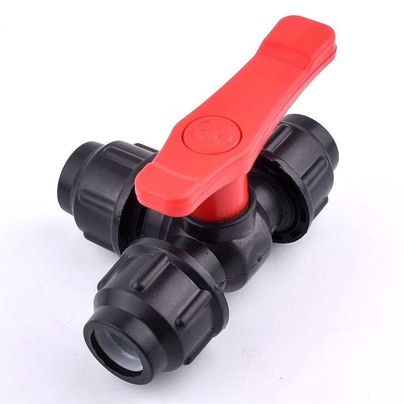 1Pc 20/25/32/40/50/63mm Pvc Ball Valves Plastic Water Pipe Quick Valve PE Tube 3-Way Fast Connectors Irrigation Accessories