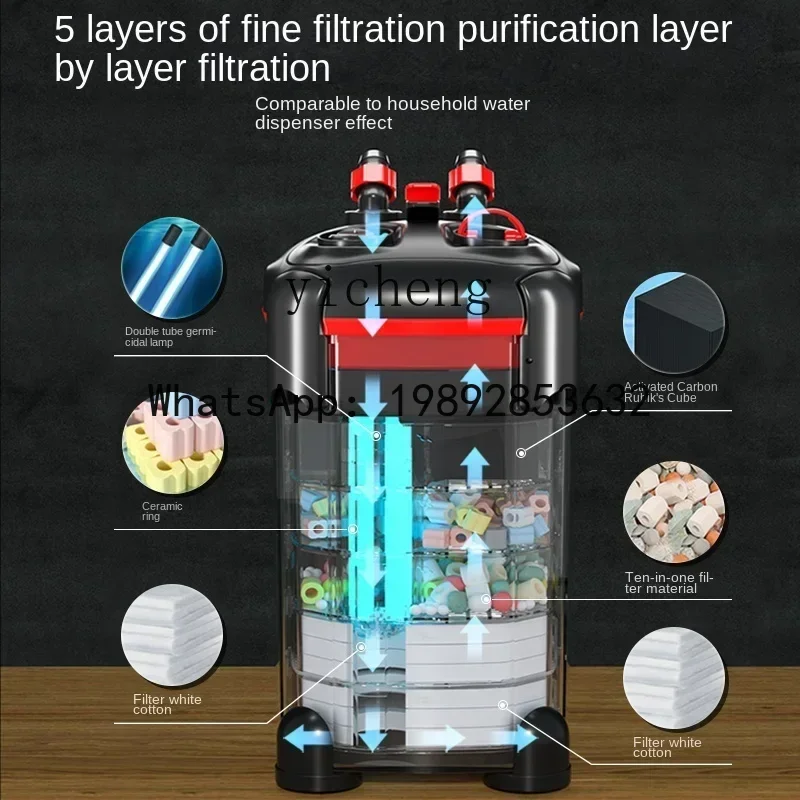 A3 فلتر خزان الأسماك مولد الأكسجين آلة متكاملة تعميم مضخة المياه تعميم إزالة الزيت برميل الفيلم #4