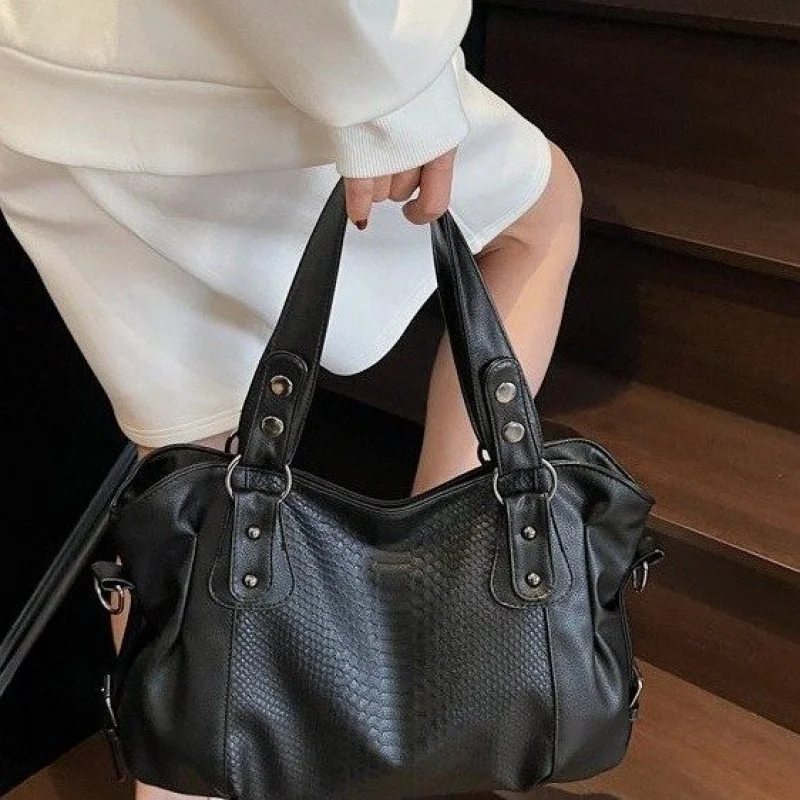 

Сумка-шоппер большой емкости для женщин, пригородное использование из кожи, классический винтажный модный дизайн