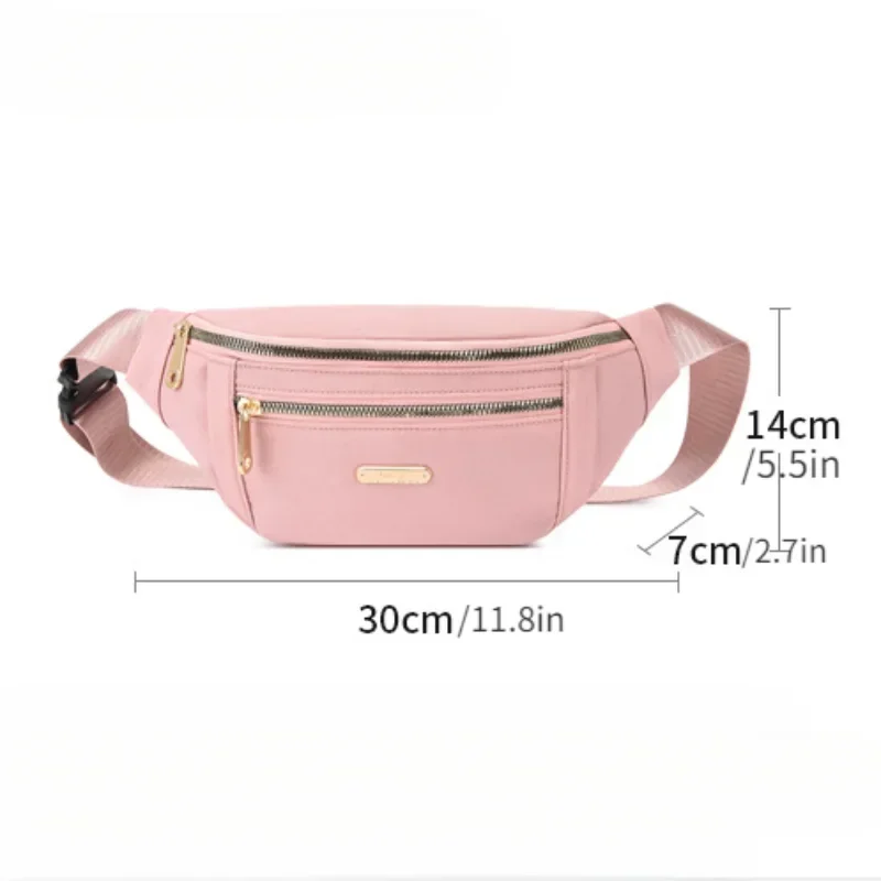 Bolsa de cintura de cinto Oxford feminina, alça ajustável, tiracolo, casual, ombro, peito, bolsa, mensageiro, cinto