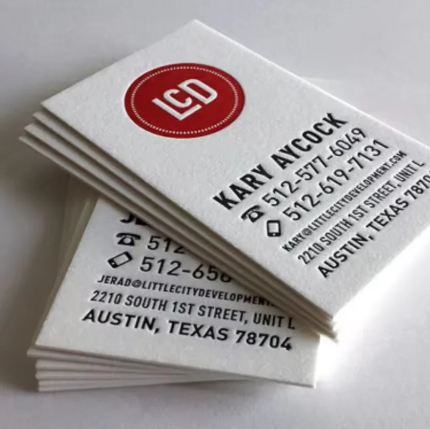 

200PCS Customized 600g cardboard business card with gravure embossed printing and logo cotton paper business card