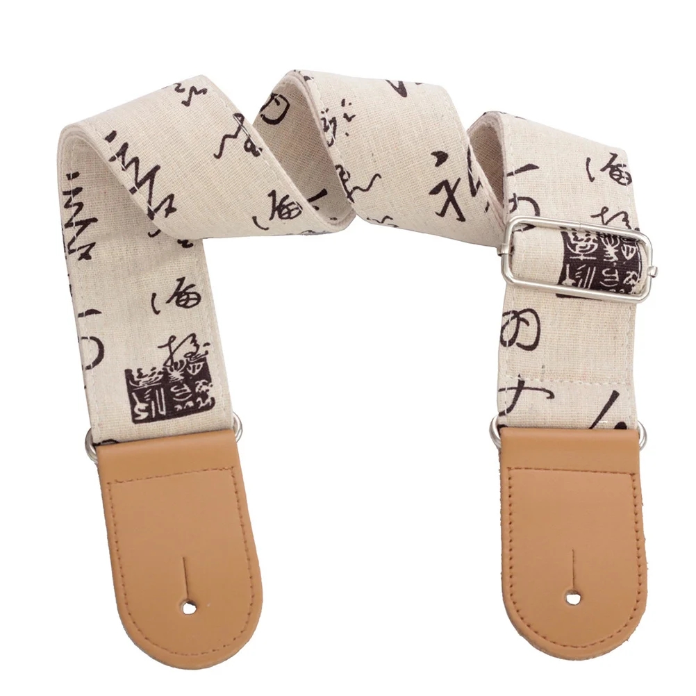 

Cotton and Linen Guitar Shoulder Straps Electric Locks Bass Accessories with Adjustable Accessory While Belt