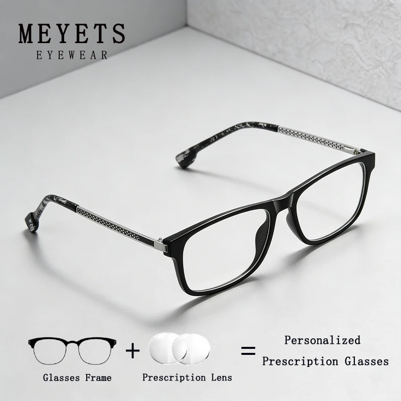 MEYETS – lunettes de vue carrées de haute qualité, unisexes, faites à la main, en alliage TR90, progressives/photochromiques, optiques