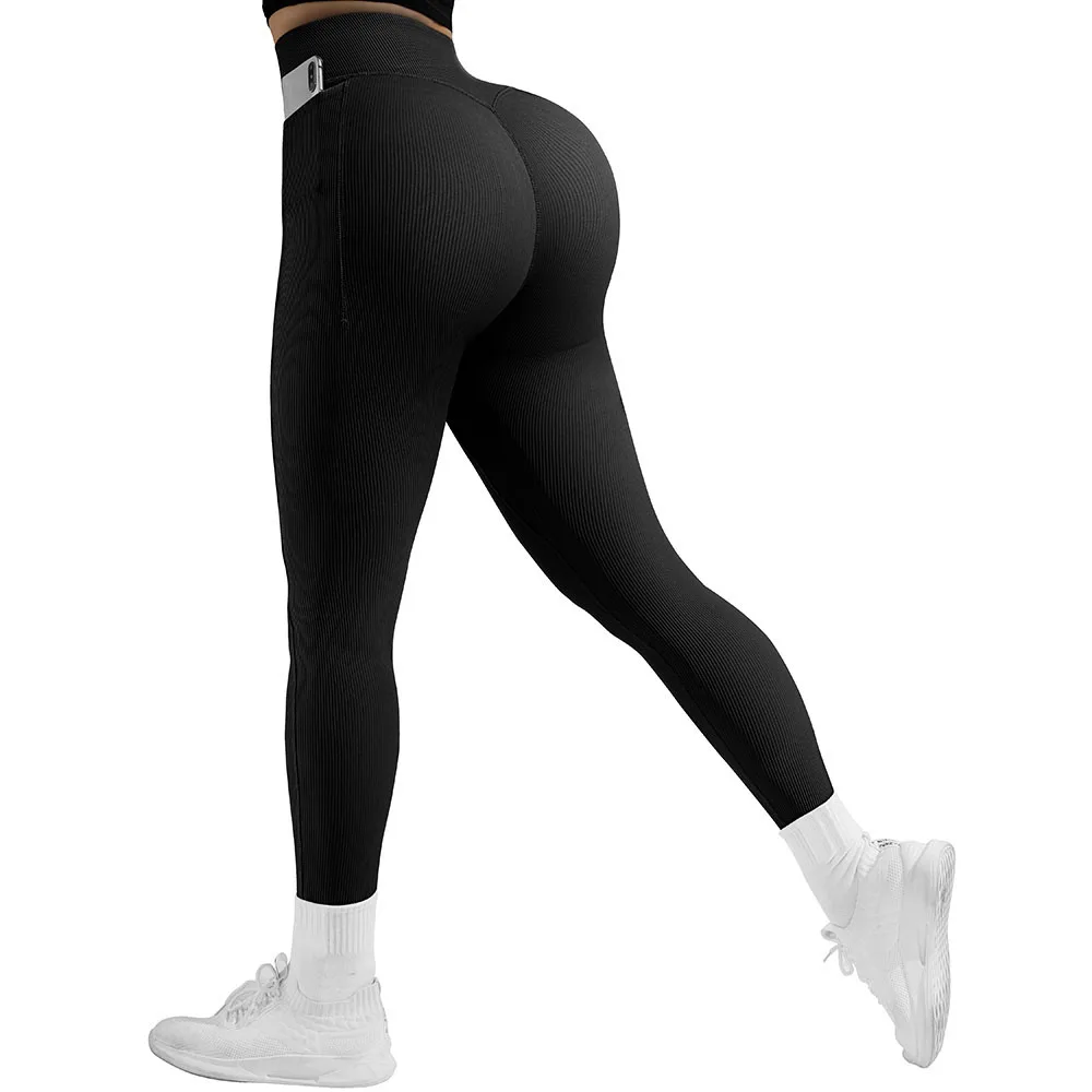 Mallas de Yoga para mujer, trajes para correr, mallas de gimnasio, pantalones de Yoga con bolsillo, cintura alta, Push Up, entrenamiento deportivo,