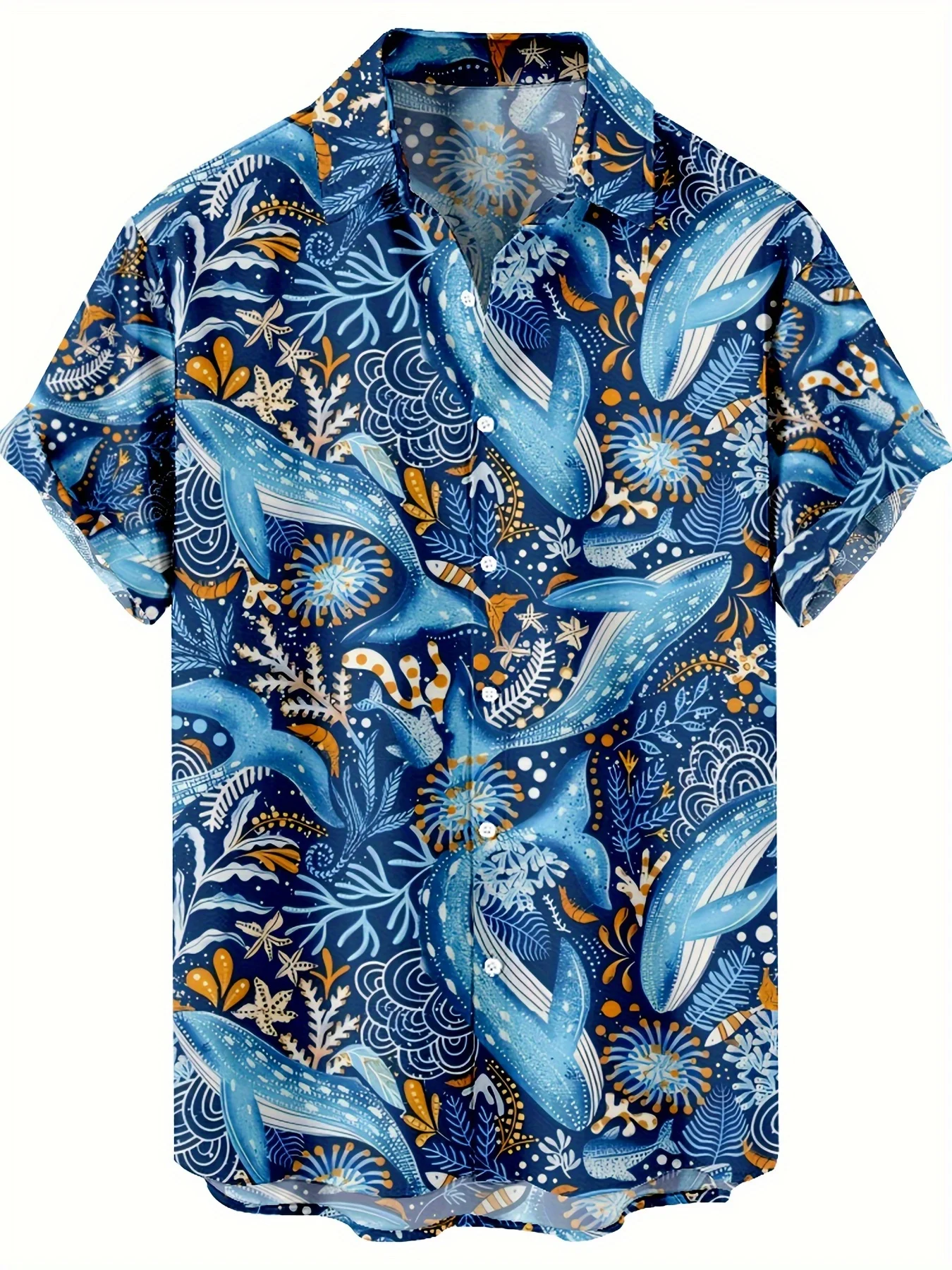 

Men'S Hawaiian Print Regular Fit Casual Soft Comfortable Shirt, Summer Essential, Best GiftOverseas Printing
